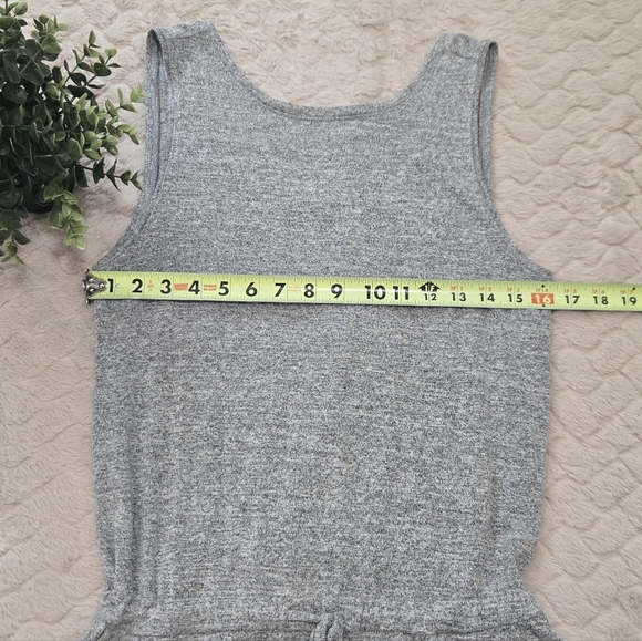 GAP Gray Scoop Back Waist-Defined Sleeveless Romper, Size Medium - Picture 3 of 10